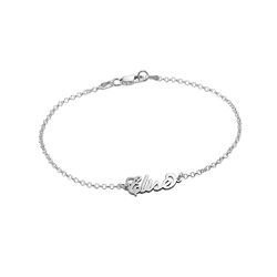Tiny Sterling Silver Carrie Style Name Bracelet product photo