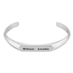 Men's Narrow Cuff Bracelet in Stainless Steel product photo