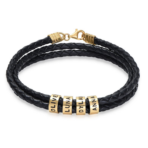 Navy Blue Leather Bracelet Necklace Box With Yellow Gold Details Free Postage 