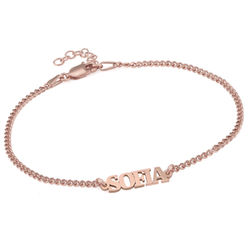 Name Bracelet / Anklet with Capital Letters in 18K Rose Gold Plating product photo