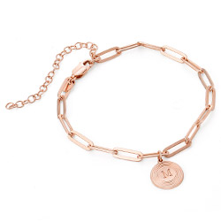 Odeion Initial Chain Bracelet / Anklet in 18k Rose Gold Plating product photo