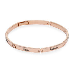 Family Bracelet With Multiple Name Engravings in 18K Rose Gold Plating product photo