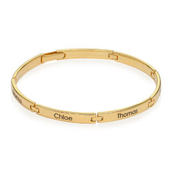 Men Bracelet With Multiple Name Engravings in 18K Gold Plating product photo