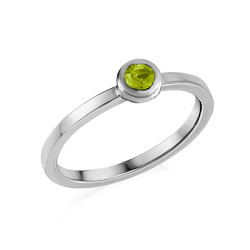 Sterling Silver Stackable Round Limelicious Green Ring product photo