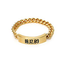 Engraved Name Link Ring in Gold Vermeil product photo