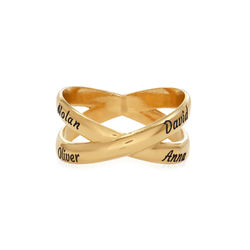 Custom Criss Cross Ring in 18k Gold Plating product photo