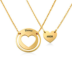 3x/1Set Mother Daughters Necklaces Love Heart Pendant Necklace Family Jewelry JH