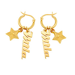 Siena Drop Name Earrings in 18k Gold Plating product photo