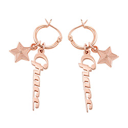 Siena Drop Name Earrings in 18k Rose Gold Plating product photo