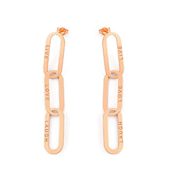 Aria Link Chain Earrings in 18K Rose Gold Plating product photo