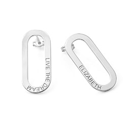Aria single Chain Link Earrings in Silver product photo