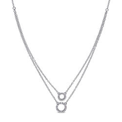 2 Layer Necklace with Pettit Circle Pendants in Sterling Silver with product photo
