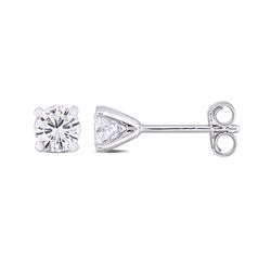 1 C.T T.G.W. Moissanite Solitaire Earrings in Sterling Silver product photo