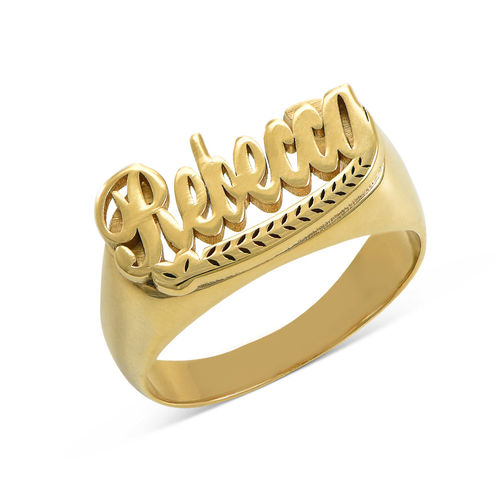 Gold Plated Sterling Silver Name Ring