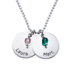 Biżuteria Mamy - Srebrny Naszyjnik z Medalikami imiennymi i product photo